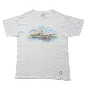 Vintage 90s The Far Side Gary Larson Fishing Nuclear Comic Art Graphic T-shirt